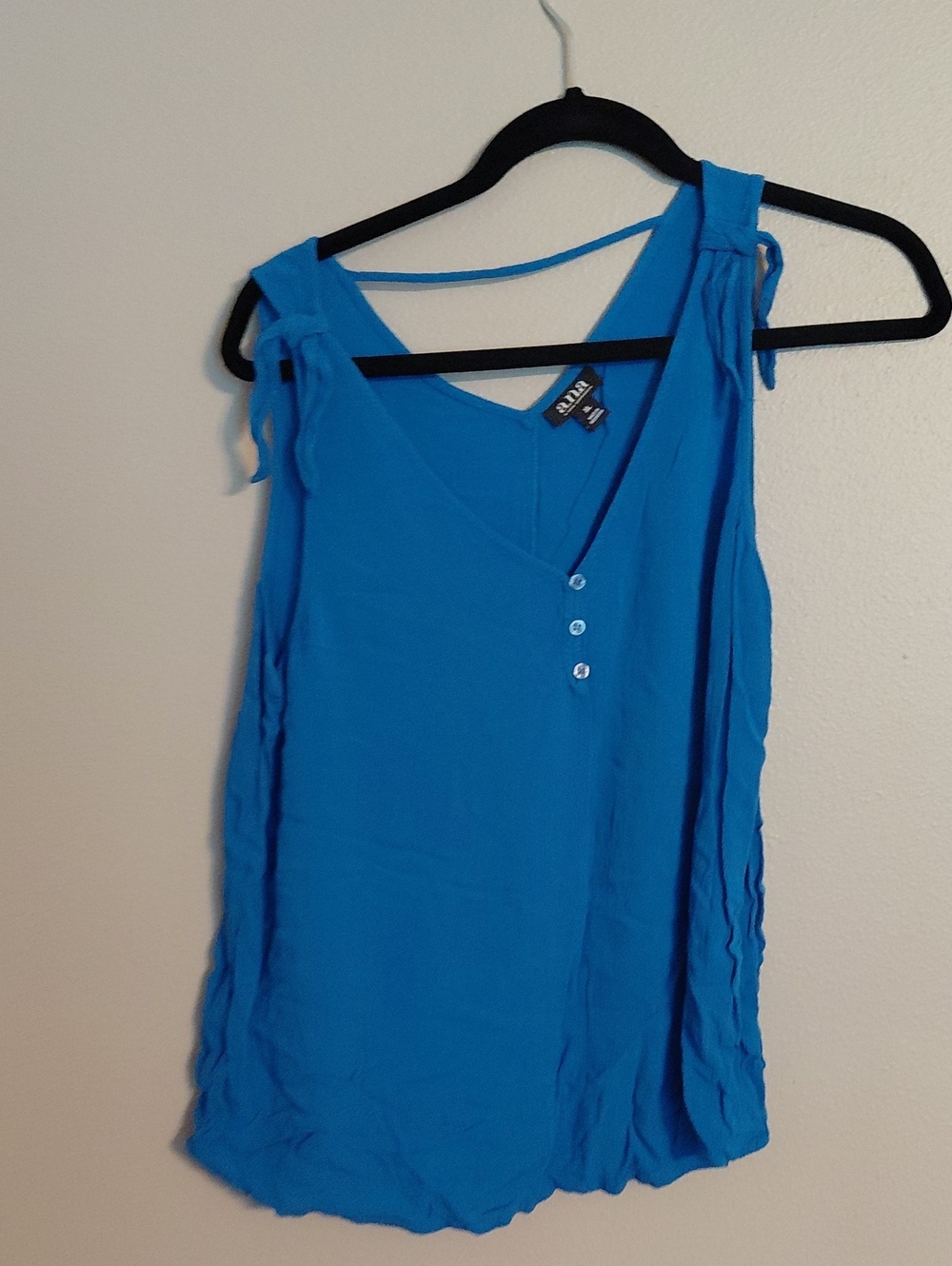 Rue21 Bright Blue V-Neck Tie-Shoulder Tank